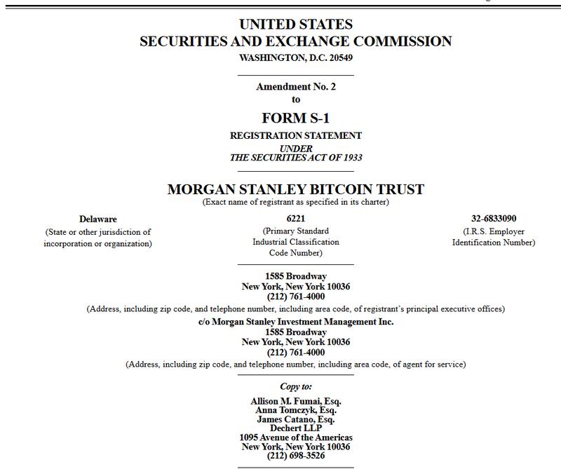 Morgan Stanley S-1 filing amendment