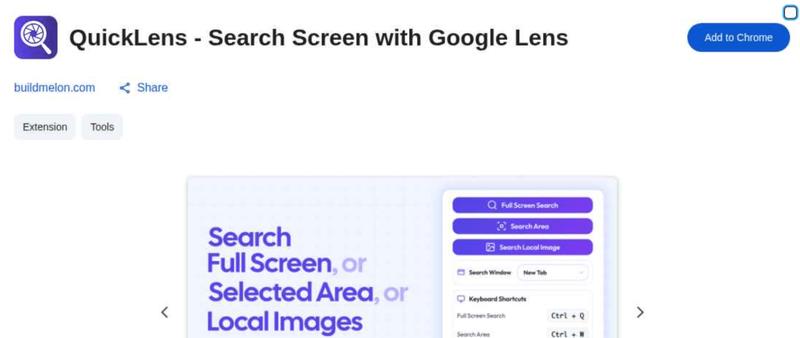 QuickLens Chrome extension screenshot