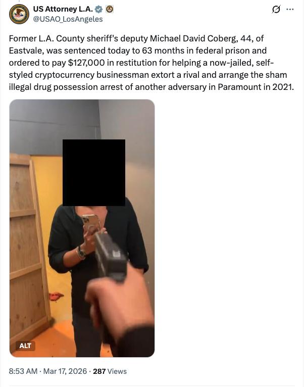 Court document showing extortion details