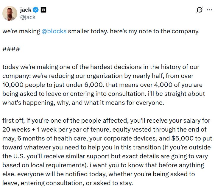 Jack Dorsey's letter