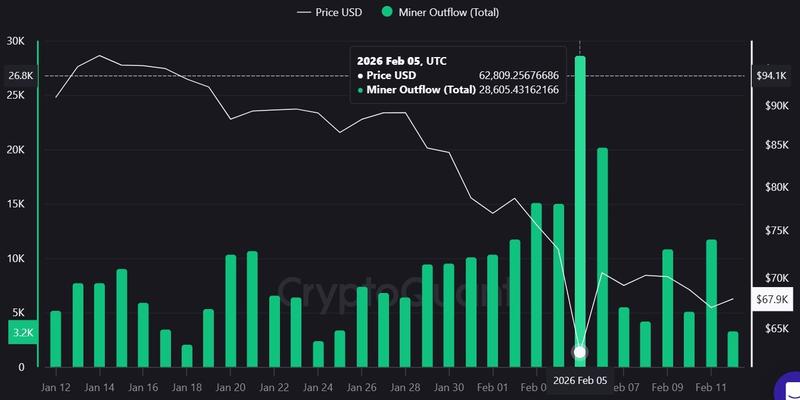 Bitcoin Miner Outflow 30-day chart