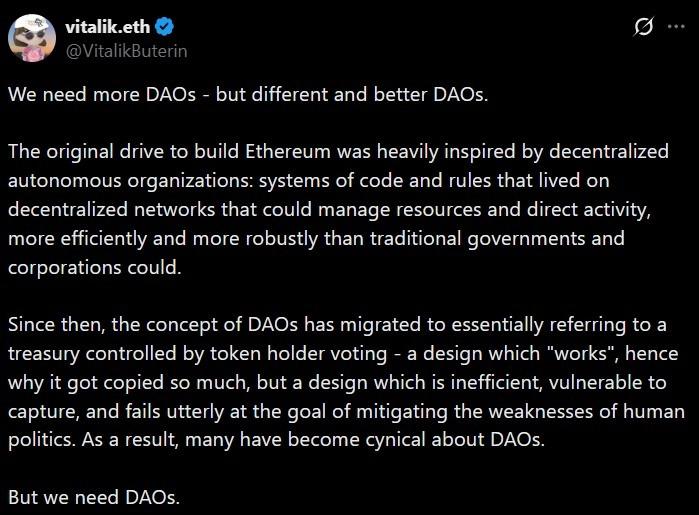 Vitalik Buterin DAO governance proposal