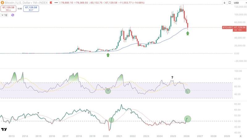 BTC/USD monthly chart