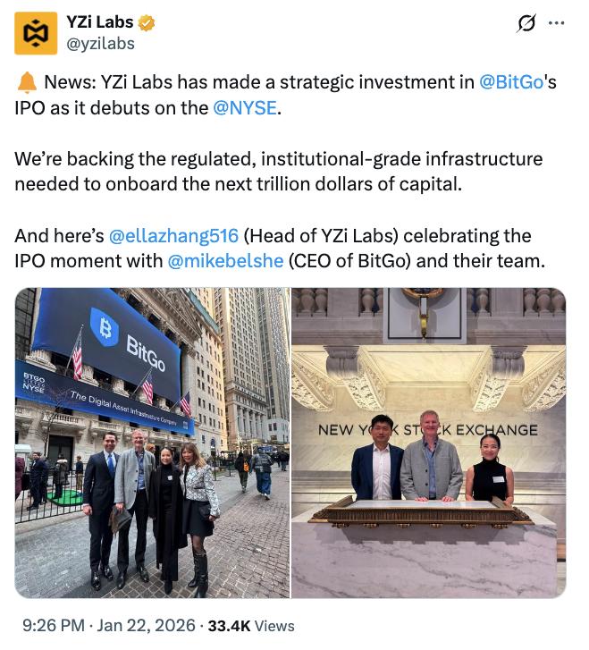 YZi Labs announcement