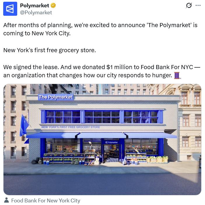 The Polymarket grocery store announcement