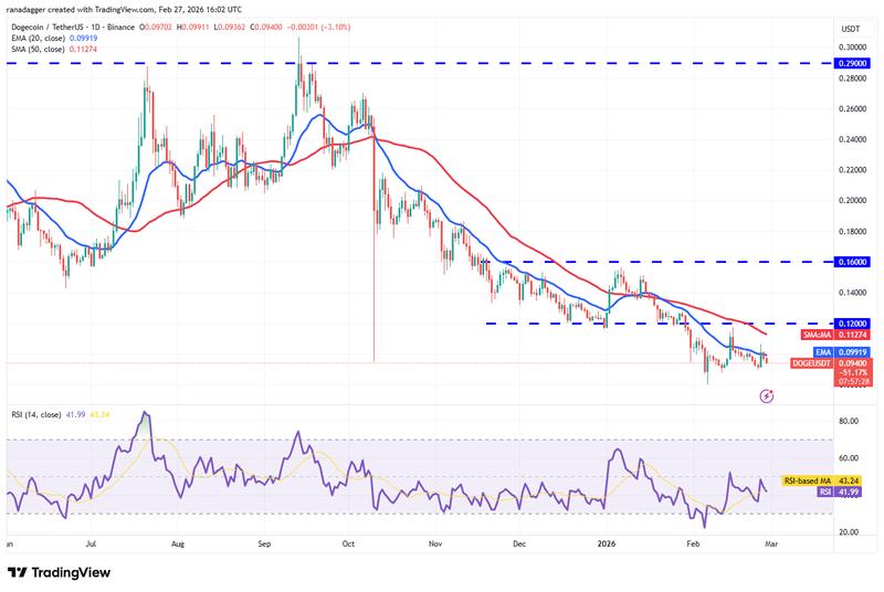 DOGE/USDT daily price chart