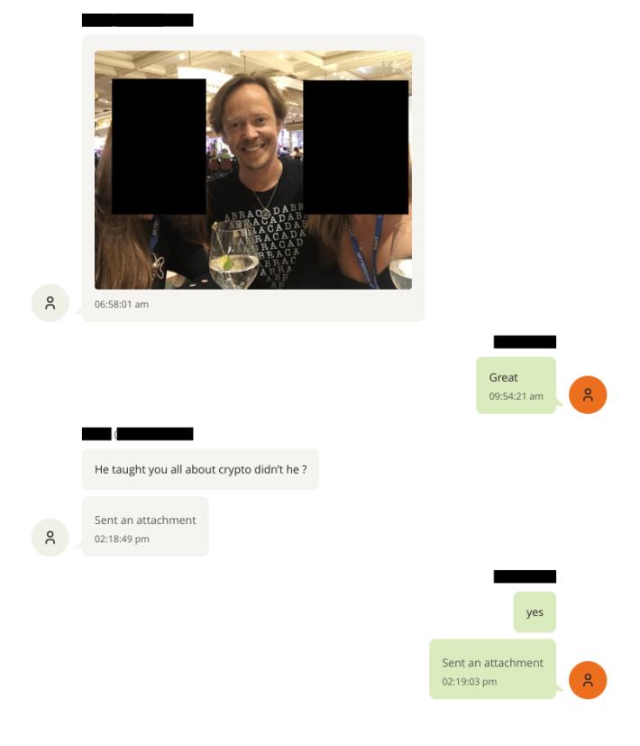 Screenshot from the WhatsApp chat