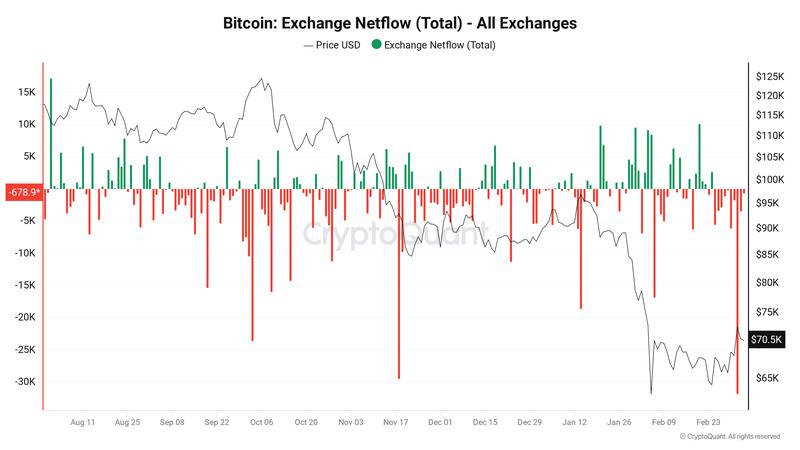 Bitcoin exchange netflows