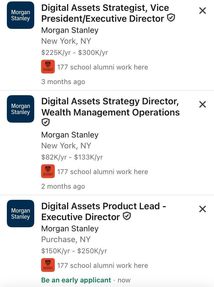 Morgan Stanley digital asset job postings