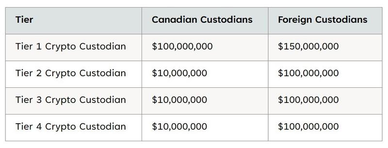 Custodian capital requirements