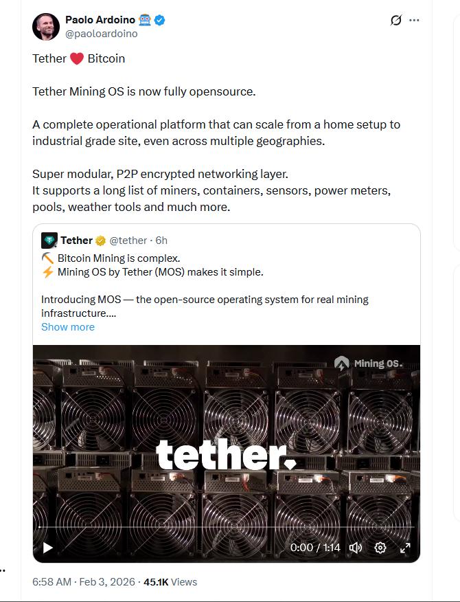 Paolo Ardoino announcement