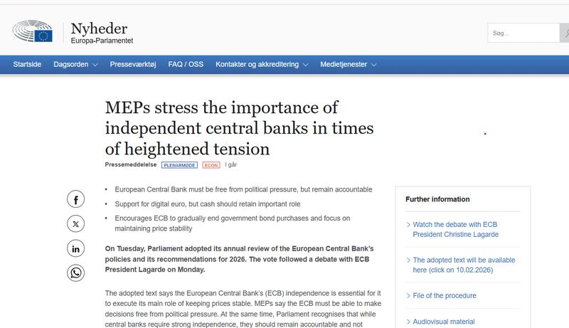 Annual review of the ECB's policies and recommendations for 2026