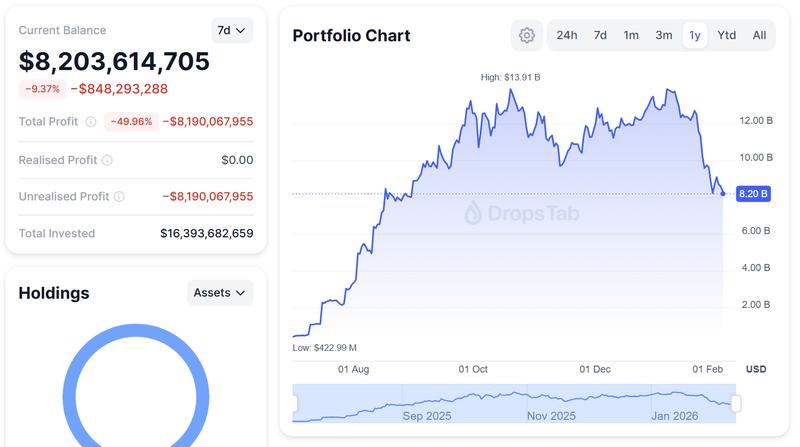 BitMine paper losses chart