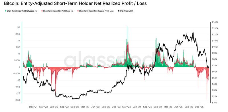 Bitcoin entity adjusted STH Net realized profit/loss