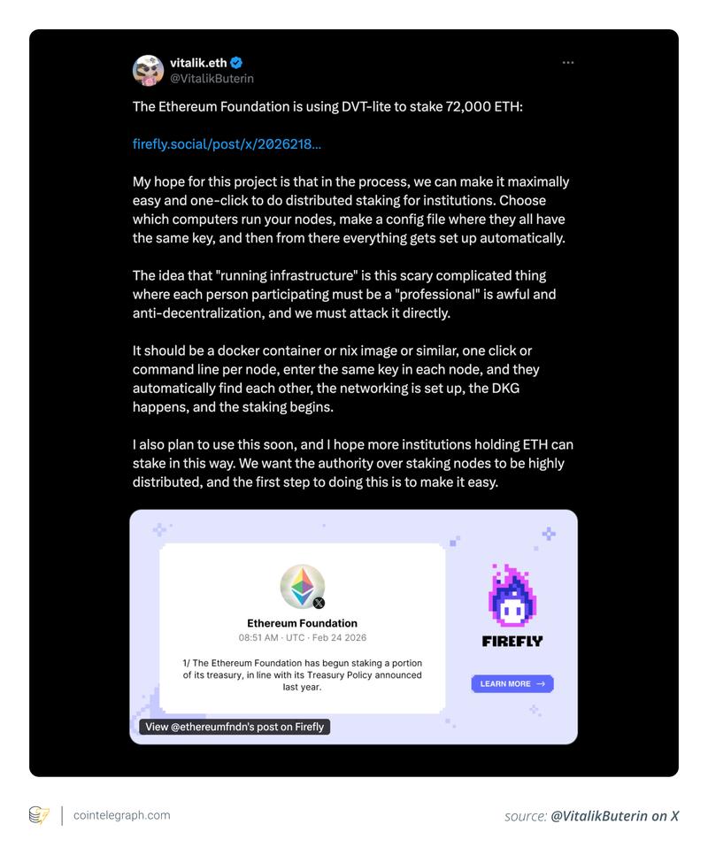 Ethereum Foundation staking experiment