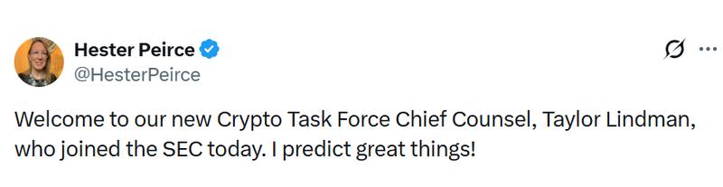 Hester Peirce confirmation post