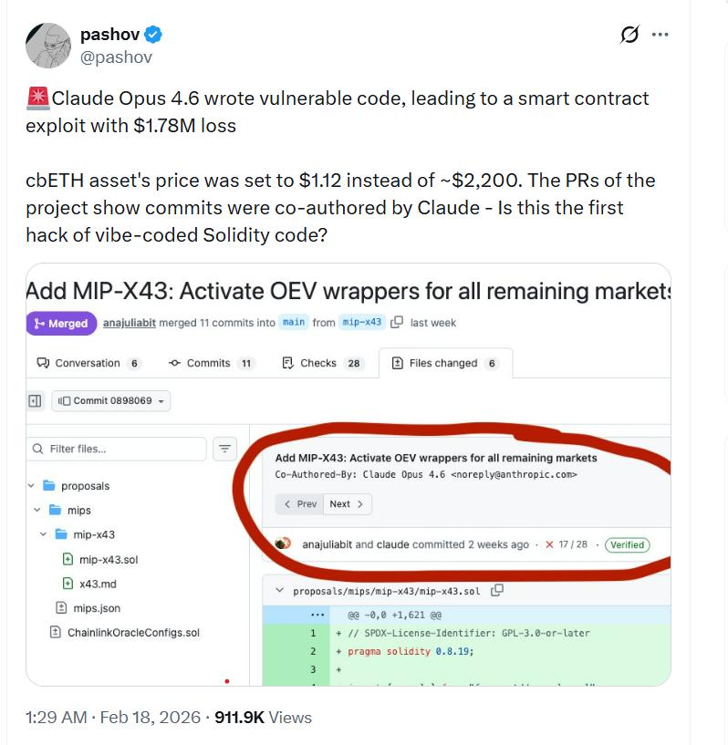 Vulnerable code led to Moonwell exploit