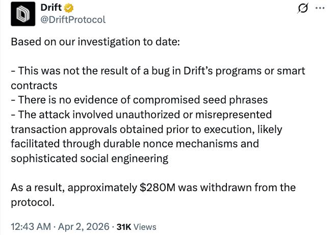 Drift Protocol exploit details