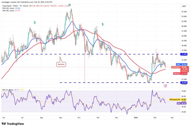 Daily HYPE/USDT price chart