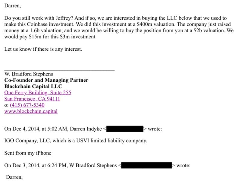 Epstein emails with his accountant Richard Khan, and Blockchain Capital co-founder, Bradford Stephens