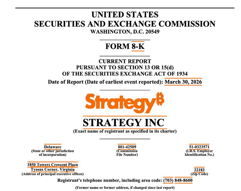 Strategy's Form 8-K