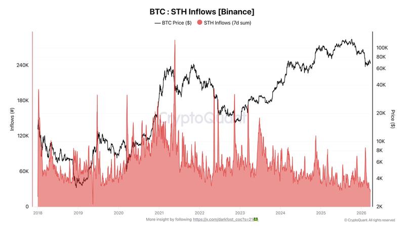 Bitcoin STH inflows on Binance chart