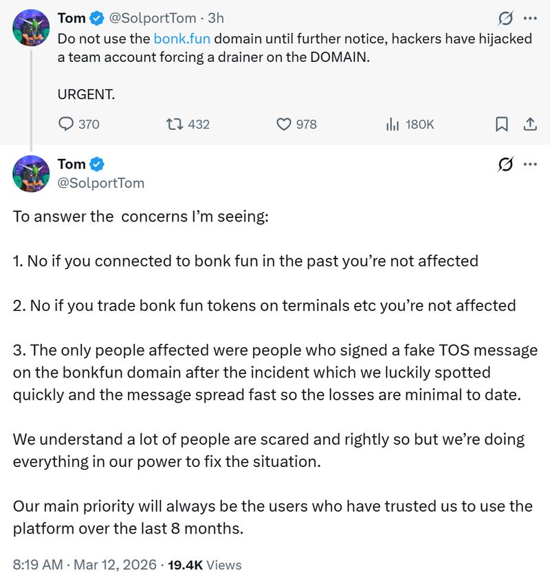 Bonk.fun domain hijacked