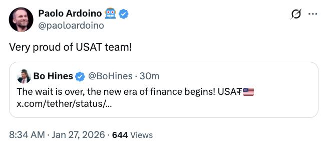 Quote from Paolo Ardoino