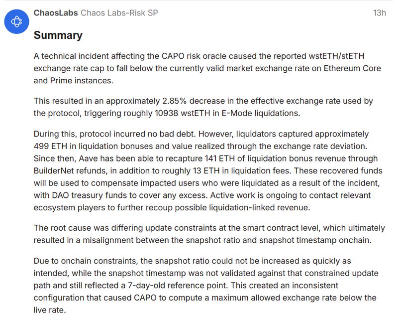 Post-mortem report on the technical incident that led to CAPO oracle misalignment
