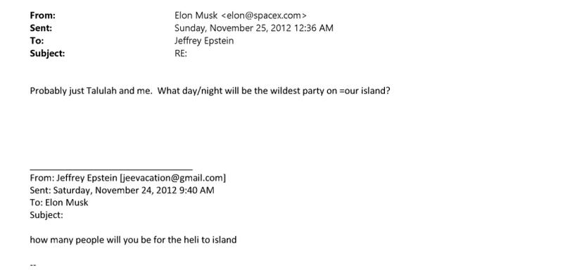 Email exchange between Musk and Epstein