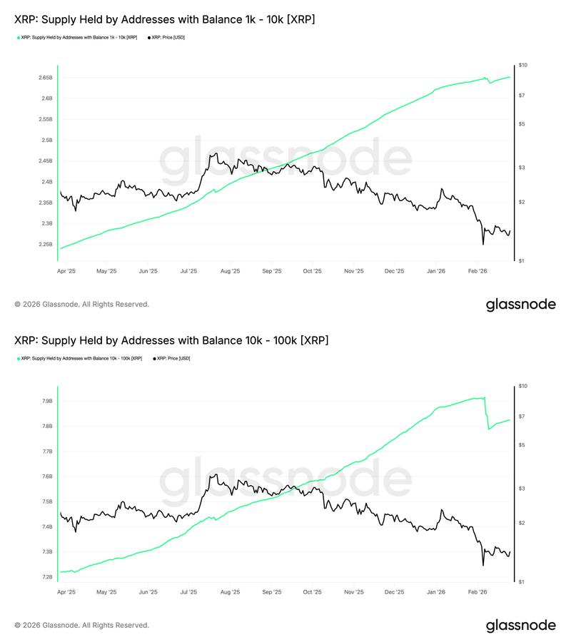 XRP supply held by addresses with at least 1,000 token balance